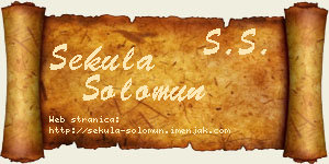 Sekula Solomun vizit kartica